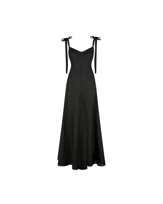 Sanctumum Black Kaya Maxi Linen Dress