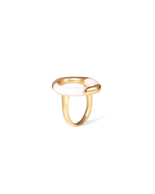 Retro Chic Metallic Time Ripples Round Ring