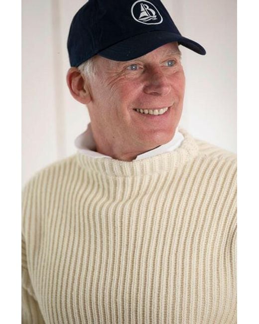 Arthur Beale White Erebus Boat Neck Pullover for men