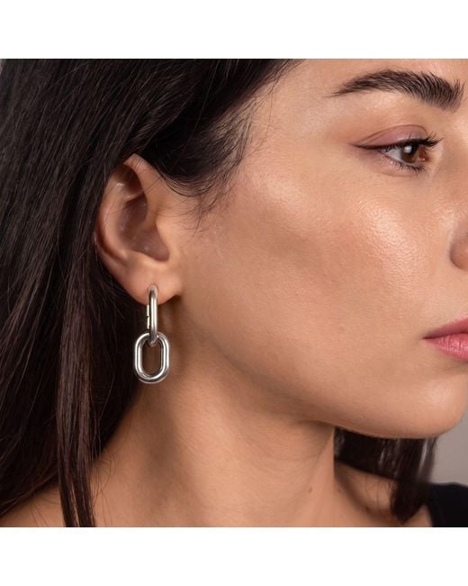 Harfi White Convertible Paperclip Drop Earrings