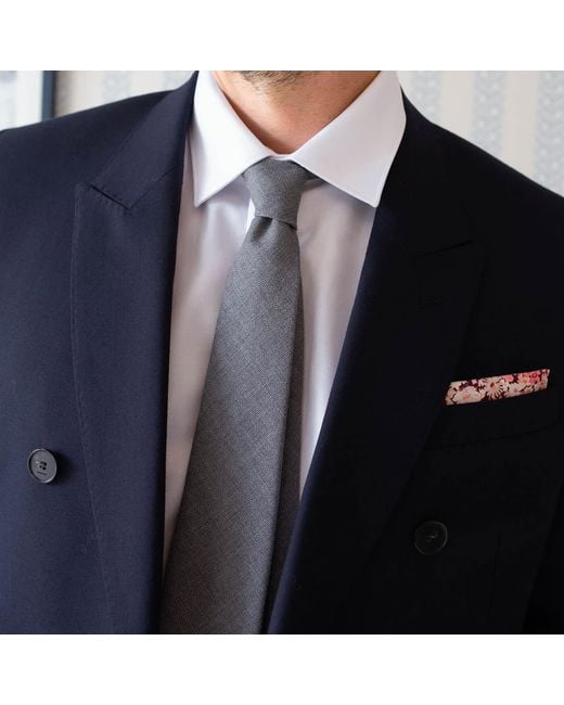 LE COLONEL Gray Italian Wool Tie for men