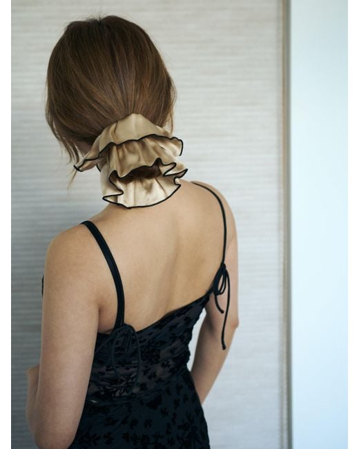 Lost Pattern Metallic Maxi Flower Double-Layer Oversized Silk Scrunchie