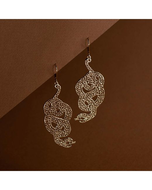 Zoe & Morgan Metallic Lacy Snake Earrings
