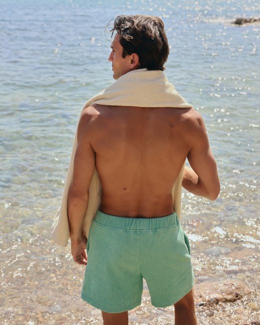 Little Mariner Green Sage Terry Shorts for men