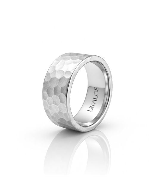 Unaloe Metallic Elegant Hammered French-Style Band For for men