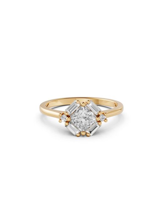 Aya Fine Jewelry Metallic Princess Cut Lab Grown Diamond Engagement Ring