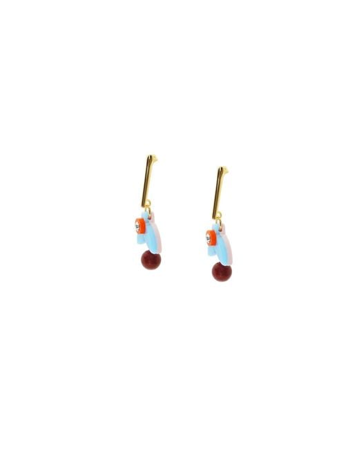 Gissa Bicalho White Acrylic Handmade Earring Stem Petunia Pink