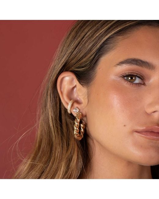 SHYMI Metallic Twist Hoop Earrings