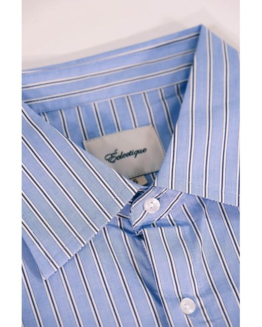 Éclectique Blue Striped Casual Shirt for men