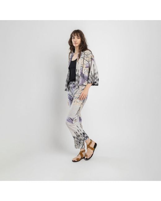 ARTISTA Blue Rizz Cropped Kimono