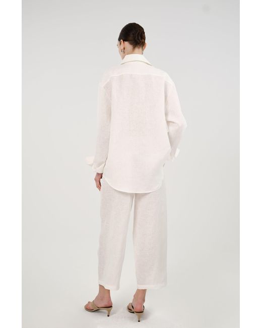 Nocturne Natural Neutrals Linen Oversized Shirt