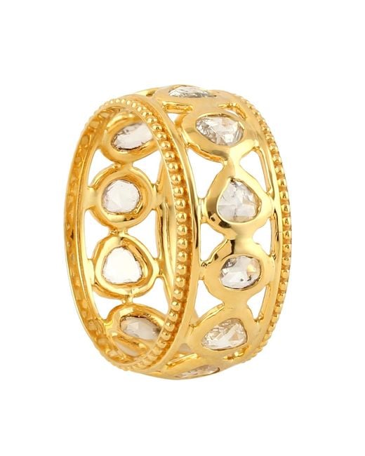 Artisan Metallic Rose Cut Diamond Eternity Band Ring
