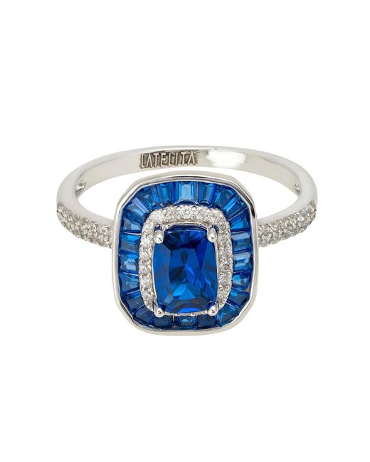 Latelita London Blue Great Gatsby Cocktail Ring Sapphire