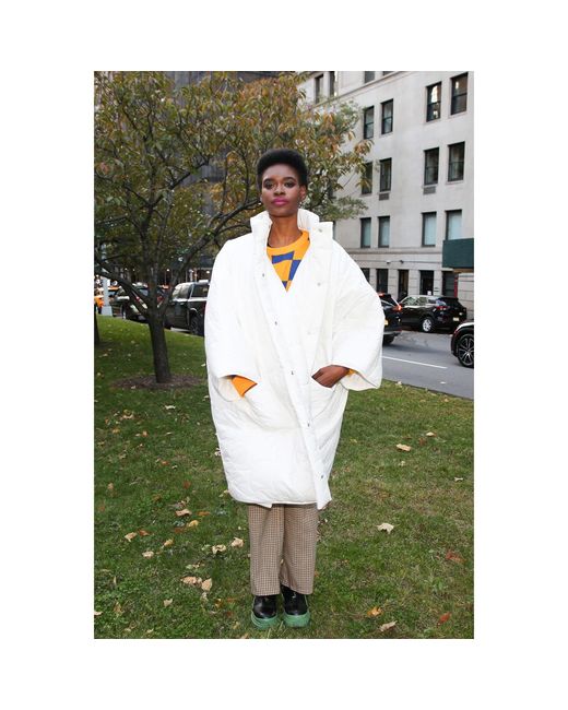 Niran White Mofu Padded Coat