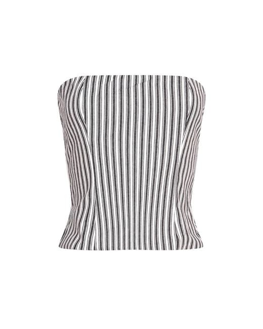 London Atelier Byproduct Black Striped Strapless Corset