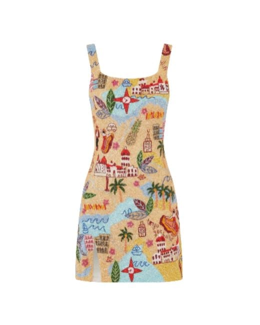 Oceanus Multicolor Havana Mini Dress