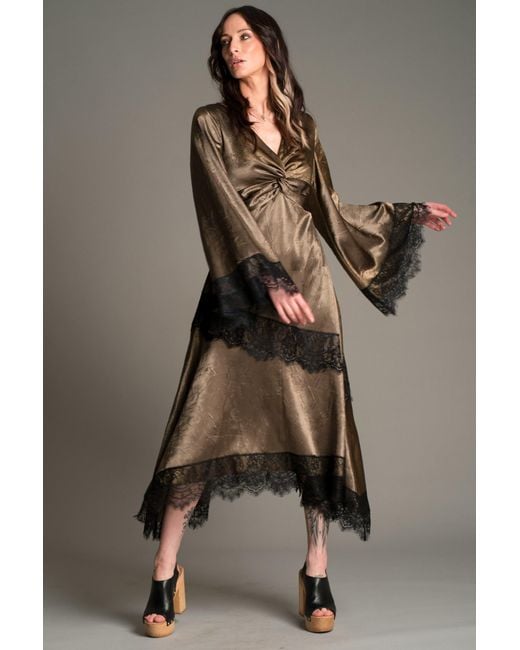 Little Lies Green Arabella Satin Maxi Dress