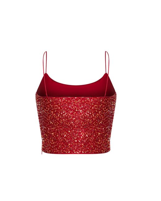Elsava Red Riva Sequin Top