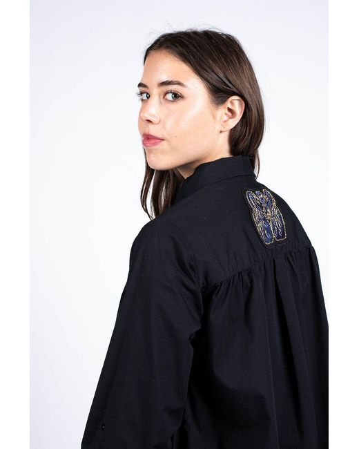 Lo Neel Black Fiby Button-Up Shirt
