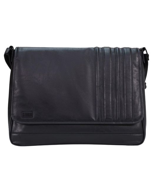 Storm Black Atlas Panelled Messenger for men