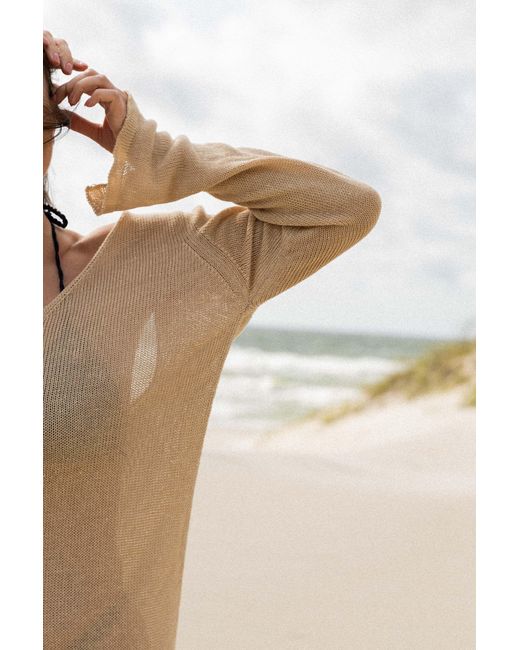 SALANIDA Natural Neutrals Mare 100% Linen Long Dress Sand