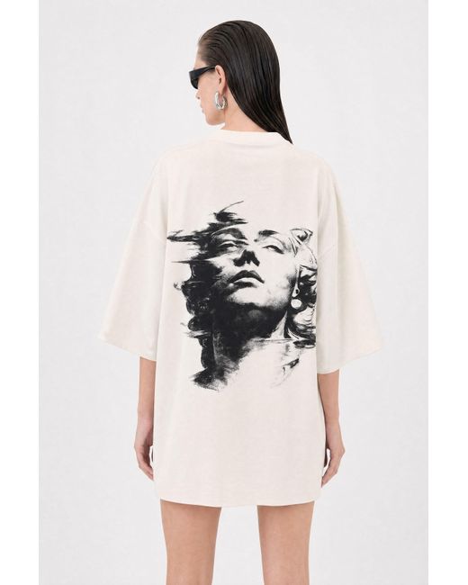mysimplicated White Neutrals Dream State Oversized Off- Tee W
