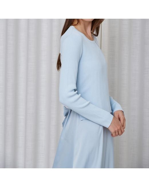 Roch Perel Blue Satin Aline Slip Dress