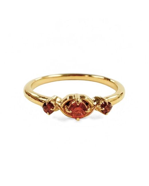 Belinda Jewelz Metallic Garnet Vintage Triple Birthstone Ring