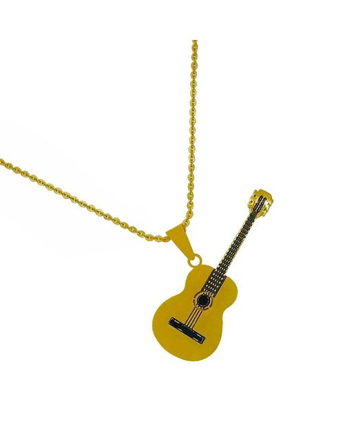 Ninemoo Yellow Enchanted Woods Strum Guitar Necklace