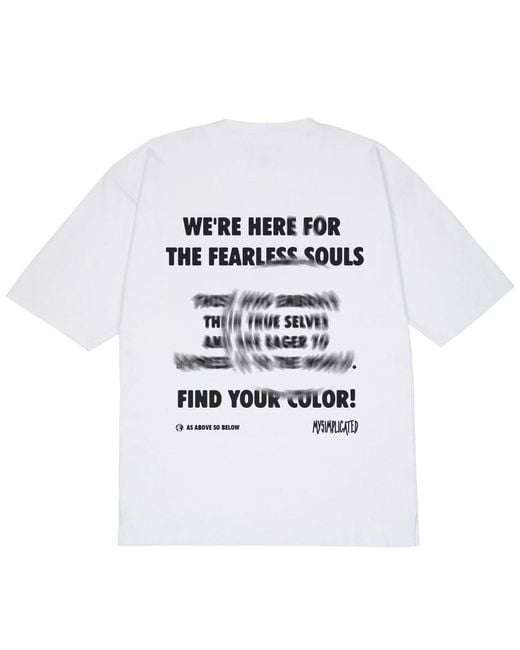 mysimplicated White Oversized T-Shirt With Kindness Tag Design for men
