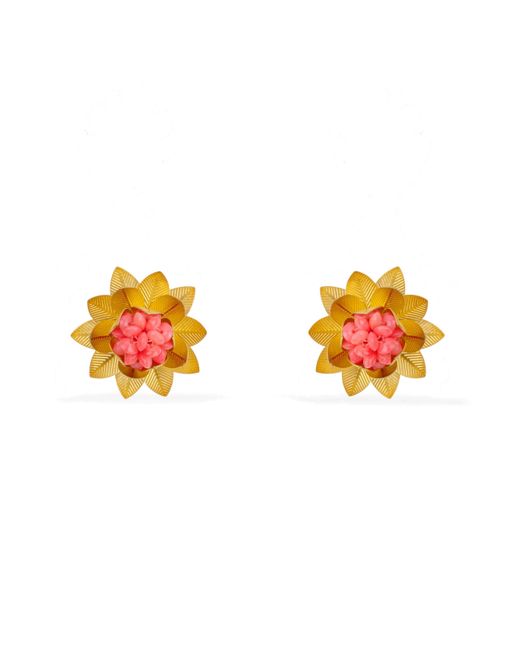 Pats Jewelry Orange Coral Flowers