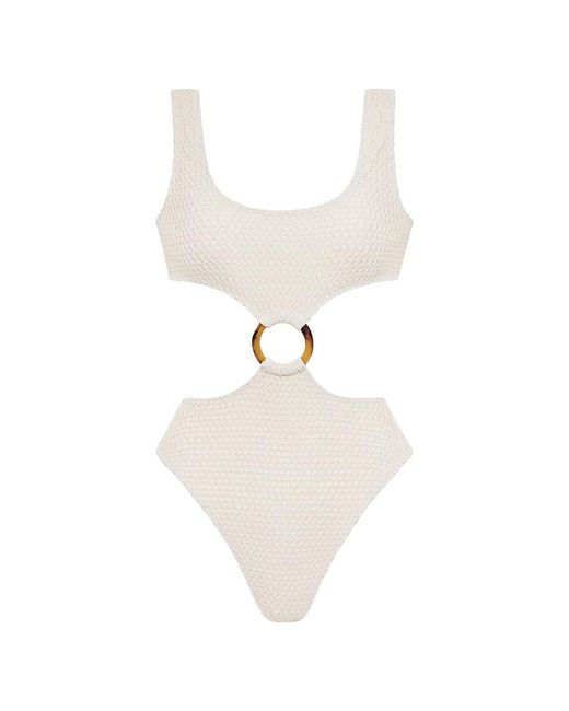 Montce White Bone Crochet Ky One-Piece