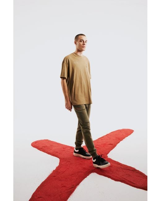 Pcfg Green Oversized Tee With Emboss Detail for men