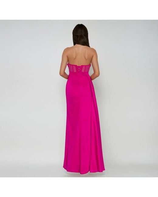 Angelika Jozefczyk Pink Fuchsia Satin Corset Evening Gown Napoli