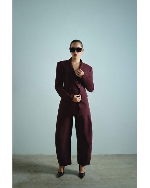 Icon Leva Purple Kaia Tailored Double Breasted Blazer Jacket