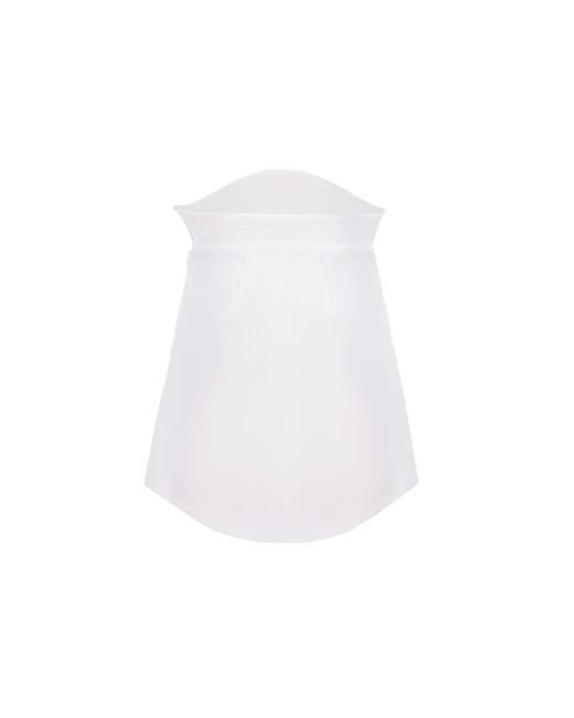AVENUE No.29 White Mini Skirt With Rounded Hemline