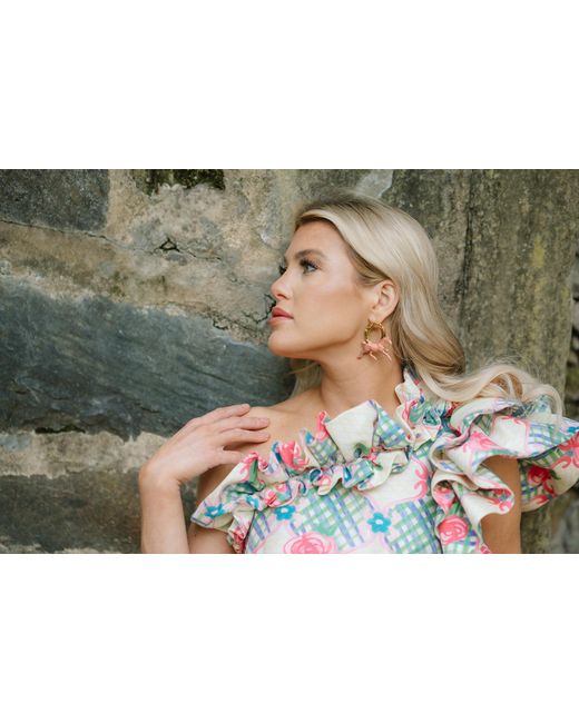 The Pink Reef Green Keeneland Horse Earring