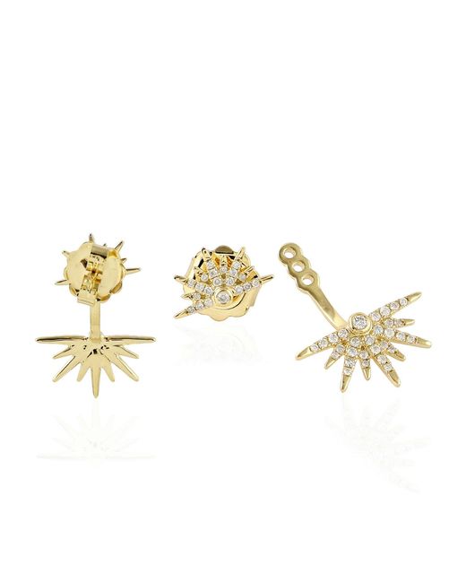 Artisan Metallic Diamond Ear Jacket Earrings