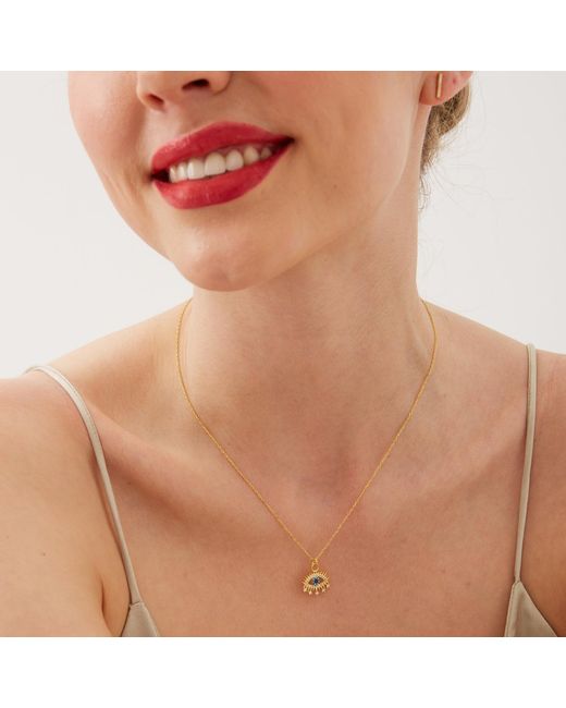 Spero London Natural Evil Eye Earring Eye Sterling Pendant Eyelash Necklace