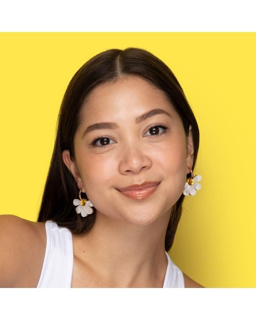 By Chavelli Metallic Daisy Dangle Earrings