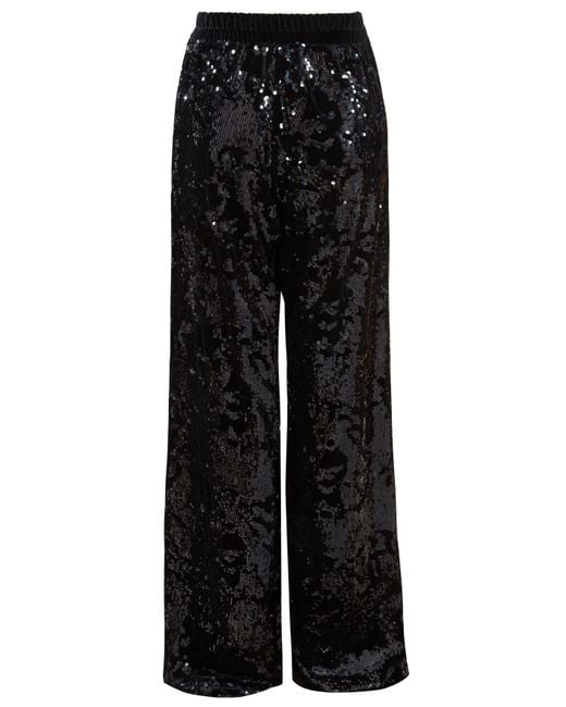 Sarvin Black Sequin Flared Trousers