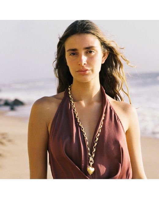 Sccollection Metallic Marley Dotted Heart Necklace