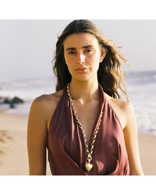 Sccollection Metallic Marley Dotted Heart Necklace