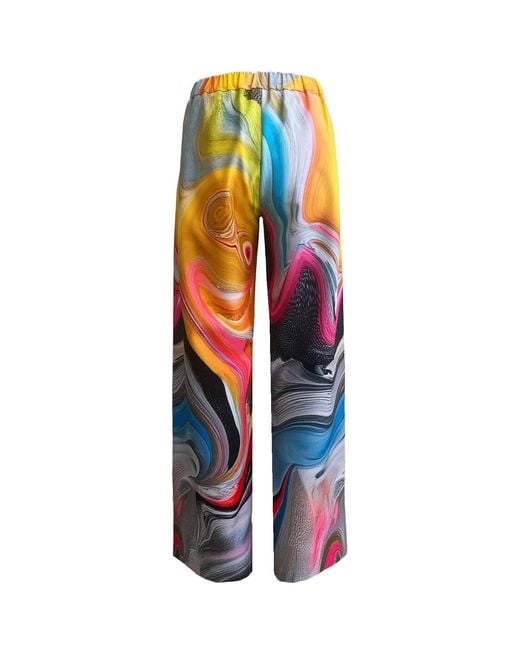 Maxjenny Blue Wide Slouchy Pants