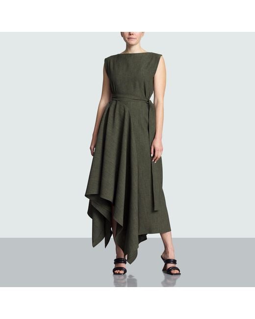 Meem Label Green Tolson Asymmetric Dress