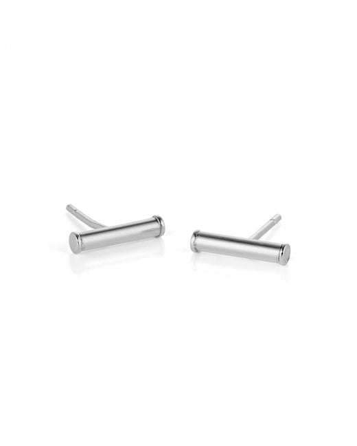 Nellou Jewellery White Bar Stud Earrings