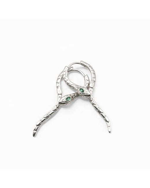 Miss Cecilia White Snake Hoops