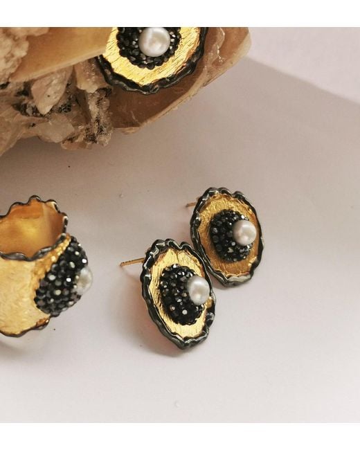 Nowart Jewelry Black Pearl Earrings