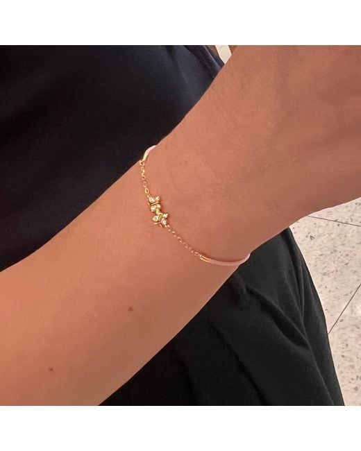 BLOOMTINE | Earth Angel HQ Metallic Enchanting Flutterfly Vermeil Butterfly Silk Cord Thread Bracelet