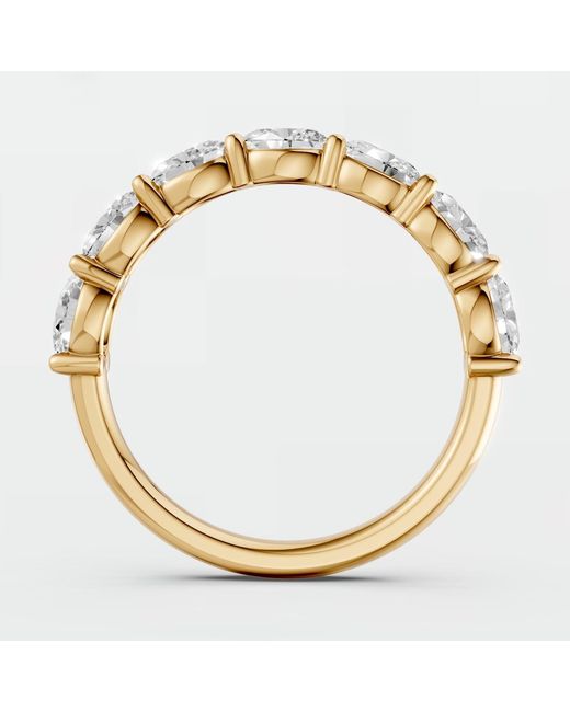 Aya Fine Jewelry Metallic Oval Lab Diamond Half Eternity Wedding Band
